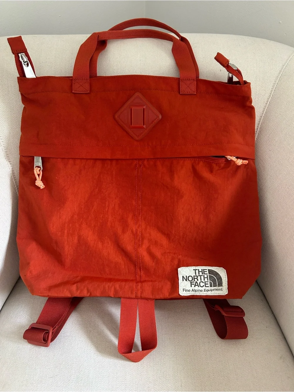 The North Face Burnt Orange Canvas Backpack Tote